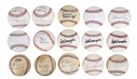 Lot of (15) Pacific Coast League Signed Baseballs Including Hank Aaron, Sandy Koufax and Ken Griffey Jr (JSA Auction LOA)